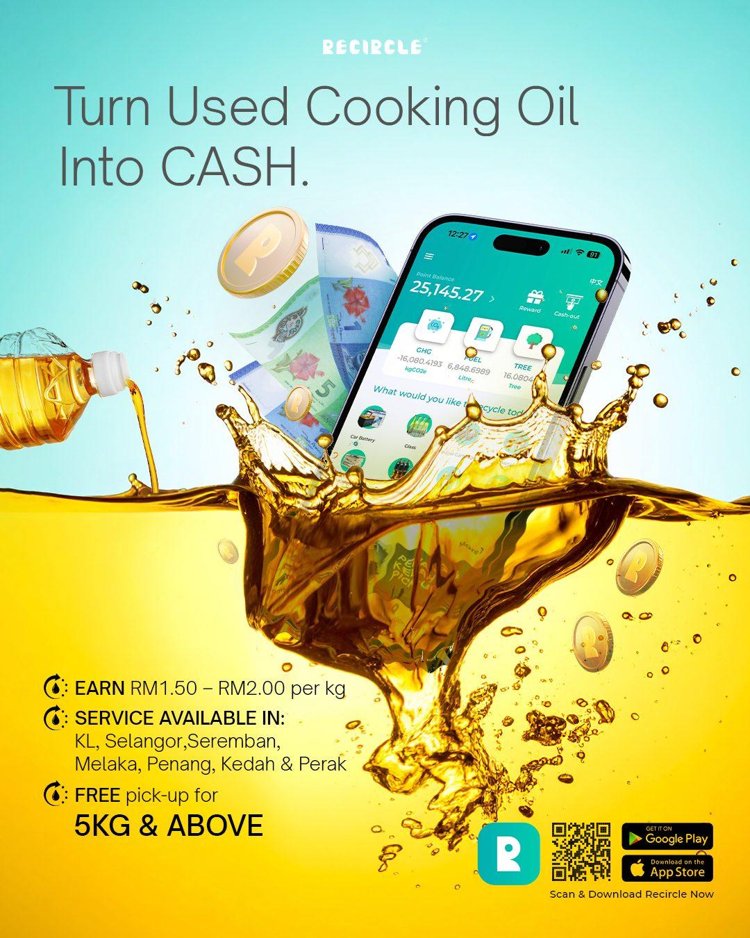 Used cooking oil into rewards